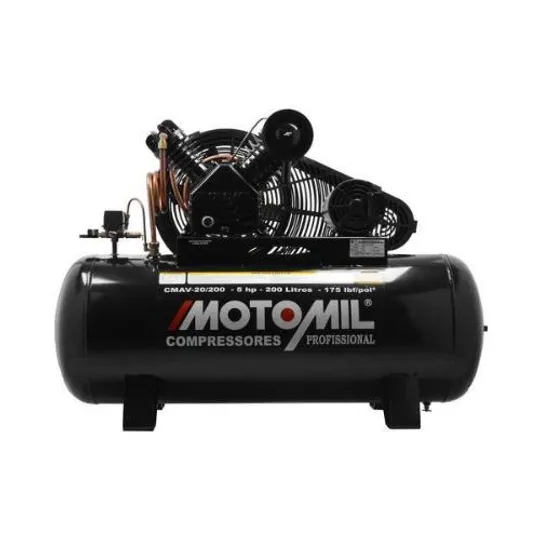 Compressor de Ar Motomill 5,0HP 200 Litros CMAV-20/200