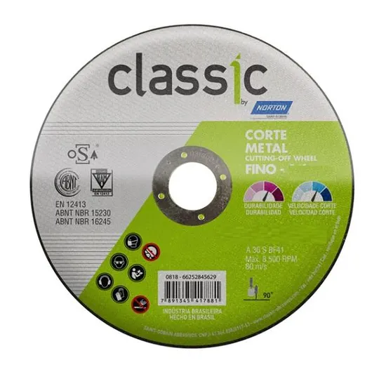 Disco Corte Norton Classic Aço/Inox AR102 4.1/2 x 1.0 x 7/8