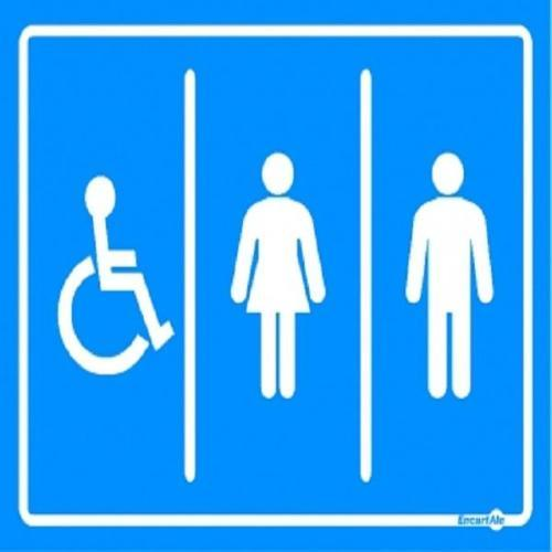 Placa Banheiro Cadeirante Feminino e Masculino 20x15x0,80mm